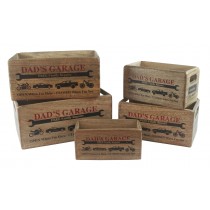 Vintage Set of 2 Dads Garage Wood Boxes sold by piece