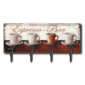 Vintage Metal Espresso Wall Hanger