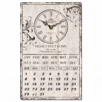 Vintage Metal Wall Clock with Calendar