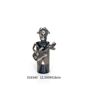 Unique Metal Wine Bottle Holder Guitar in Hand