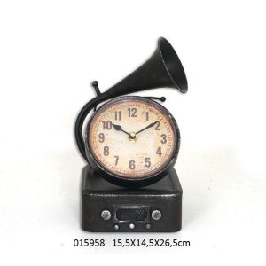 Unique Old Gramaphone Desk Clock
