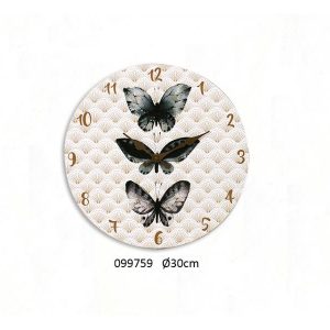 Unique Butterfly with Beige Background Wall Clock