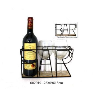 Bar Stand for 2 Glasses and Wine Bottle