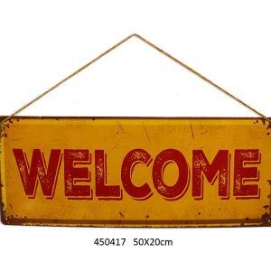 Metal Tin Vintage Welcome Sign