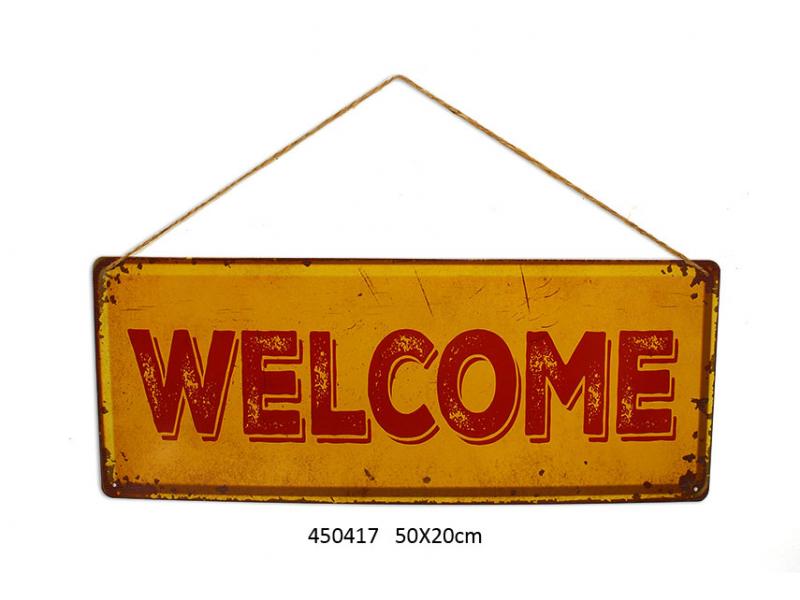 Metal Tin Vintage Welcome Sign