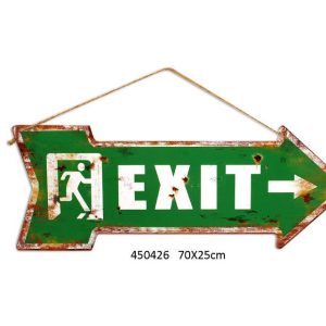 Metal Tin Vintage Exit Sign