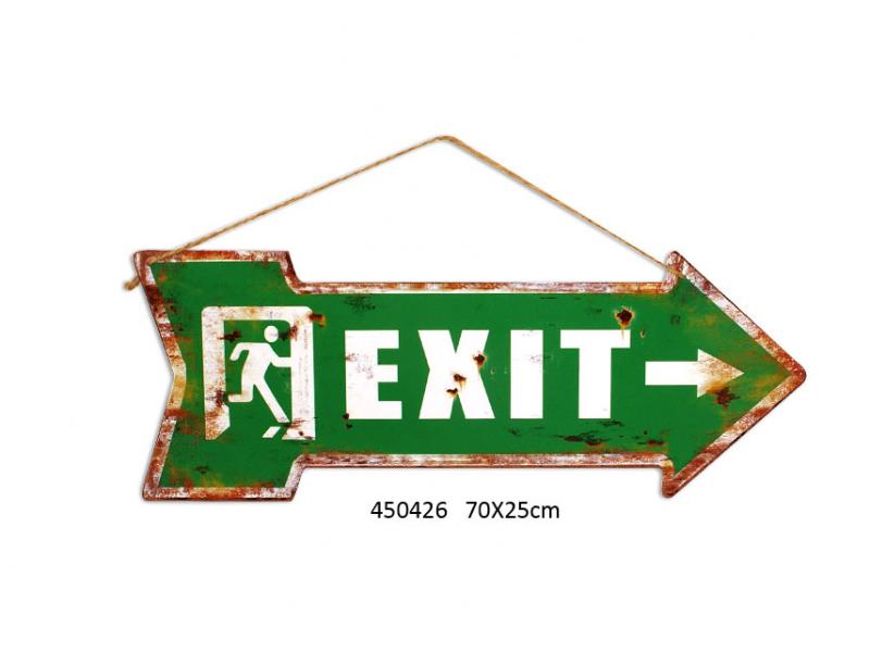 Metal Tin Vintage Exit Sign