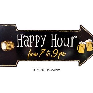 Metal Tin Happy Hour Sign