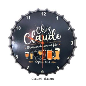 Unique Metal Cap Beer Design Wall Clock