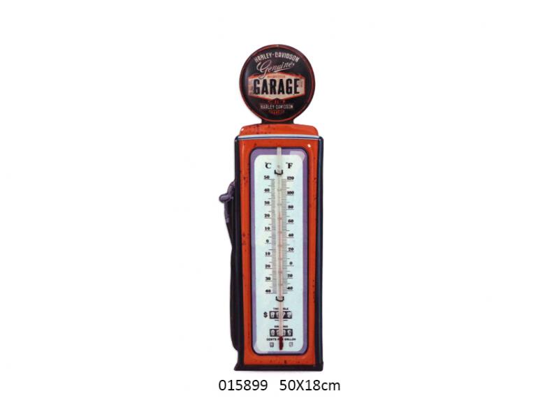 Metal Tin Sign Embossed Harley Davidson Thermometer Sign
