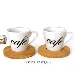 Set of 2 Espresso Cups + Woodbase