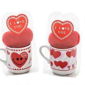 Set of 2 Espresso Cups Smiley and Love