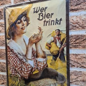 TIN METAL SIGN EMBOSSED