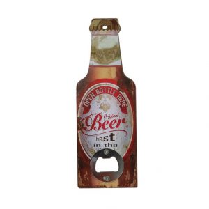 WOOD BEER PLATE OPEN BOTTLE