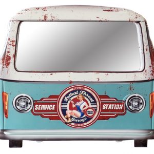 METAL SIGN FRONT VAN WITH MIRROR & TOWEL HANGER