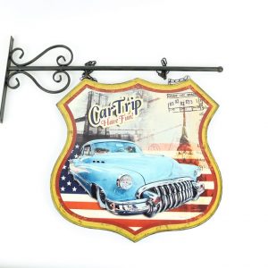 Hanging metal sign double sided