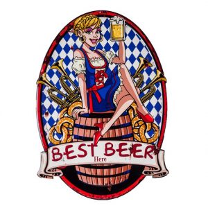 TIN SIGN BEER EMBOSSED