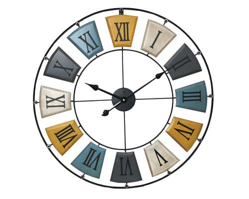 68cm Multi Coloured METAL Clock SOLD OUT