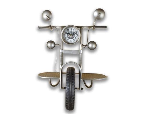 73cm Motor Bike Front Wall Shelf And Clock