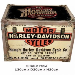 Harley Single 30cm Metal Effect Strapped Trunk
