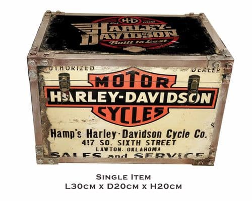 Harley Single 30cm Metal Effect Strapped Trunk