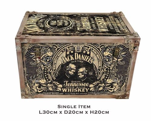 Jack D Single 30cm Metal Effect Strapped Trunk