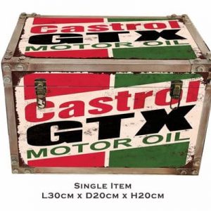 Castrol Oil Single 30cm Metal Effect Strapped Trunk