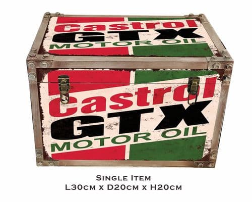Castrol Oil Single 30cm Metal Effect Strapped Trunk