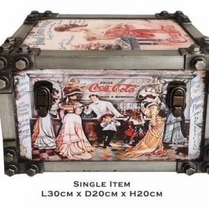 Vintage Cola Single 30cm Metal Effect Strapped Trunk