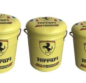 Set Of 3 Metal Stools Ferrari