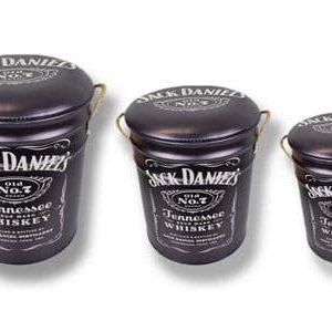 Set Of 3 Metal Stools Jack D