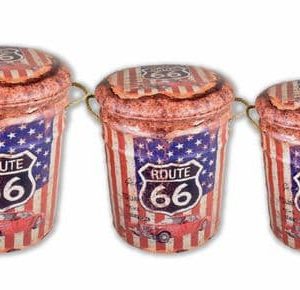 Set Of 3 Metal Stools Route 66 Design 3