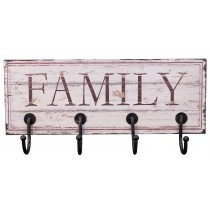 WOOD HANGER BY 4 HOOKS FAMILY