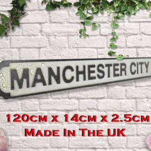 Vintage Road Sign Manchester City Flower Club
