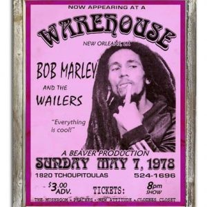 Bob Marley Vintage 44cm x 34cm Wood Framed Metal Art