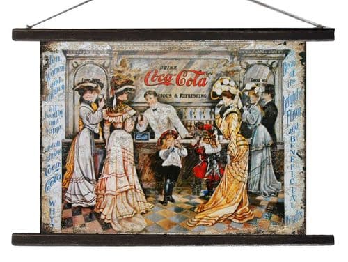 Coca Cola 100cm x 75cm Antique Style Banner