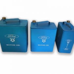 Ford Oil Can Metal Box Storage Set Of 3