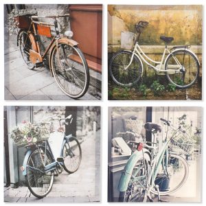 WOOD FRAMES CANVAS VINTAGE BIKE DESIGN