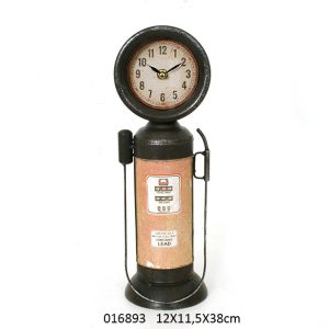 METAL GAS PUMP DESK CLOCK AMERICAN VINTAGE DESIGN