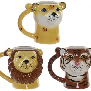 PORCELAIN ART DESIGN MUGS TIGERS 2 MOD