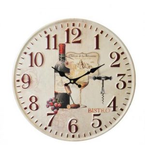 WALL CLOCK METAL EMBOSSED VINTAGE BISTRO DESIGN