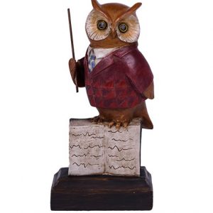 FIGURE OWL MASTER  GRADUATION   VINTAGE RESIN ART  DESIGN