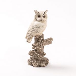 FIGURE OWL  ON TREE  VINTAGE RESIN  DESIGN