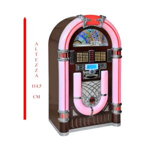 JUKE BOX TURNTABLE RADIO CD / MP3 PLAYER USB SD REC MULTICOLOR LIGHTING