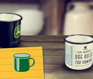 ENAMEL LICENCE MUG U.S.A
