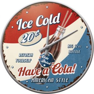 METAL WALL CLOCK EMBOSSED GLASS