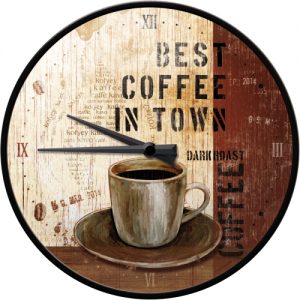 METAL WALL CLOCK EMBOSSED GLASS