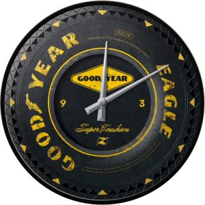 METAL WALL CLOCK EMBOSSED GLASS