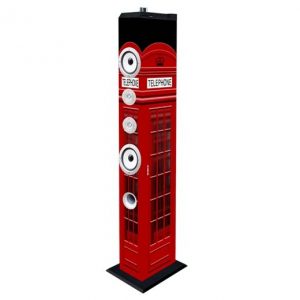 Tower Speaker Bluetooth, USB / SD / AUX-IN , FM radio, remote control, London phone booth