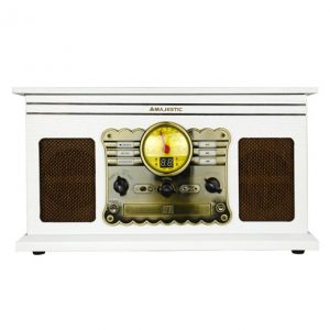 VINTAGE WOOD DESIGN Turntable with top loading vinyl record Bluetooth Version